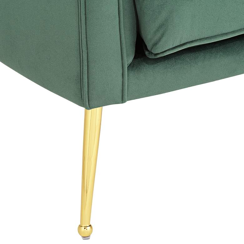 Image 6 Leighton Green Velvet and Gold Tufted Accent Chair more views