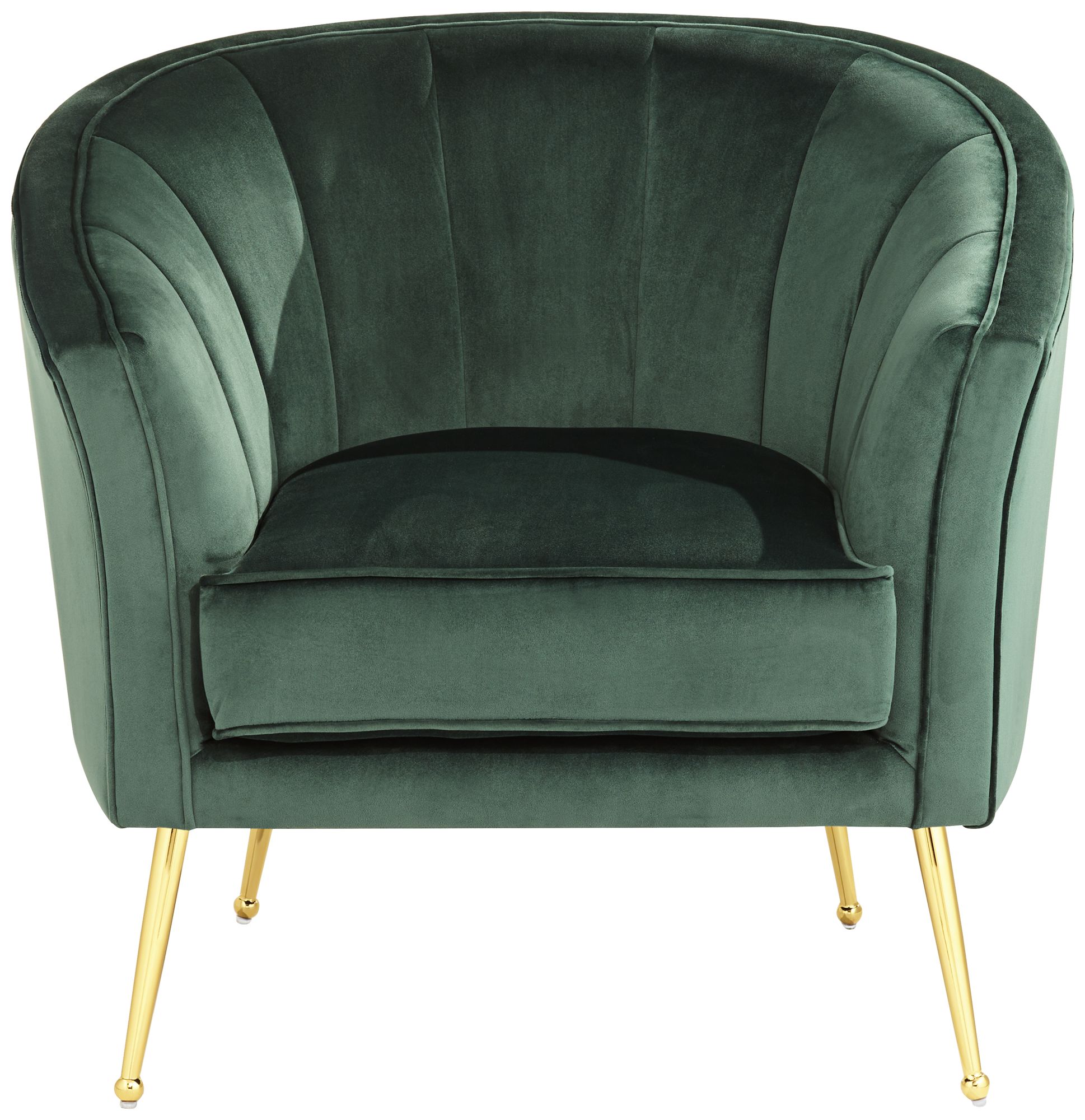 Leighton Green Velvet and Gold Tufted Accent Chair in scene