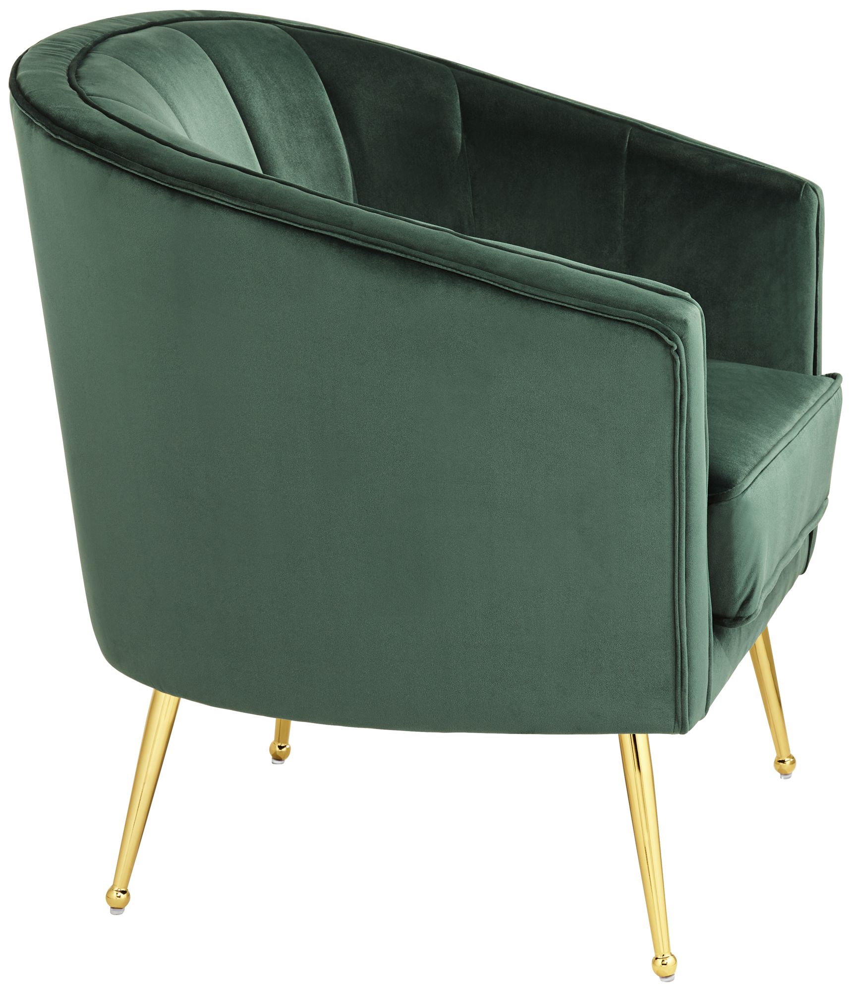 Leighton Green Velvet and Gold Tufted Accent Chair in scene