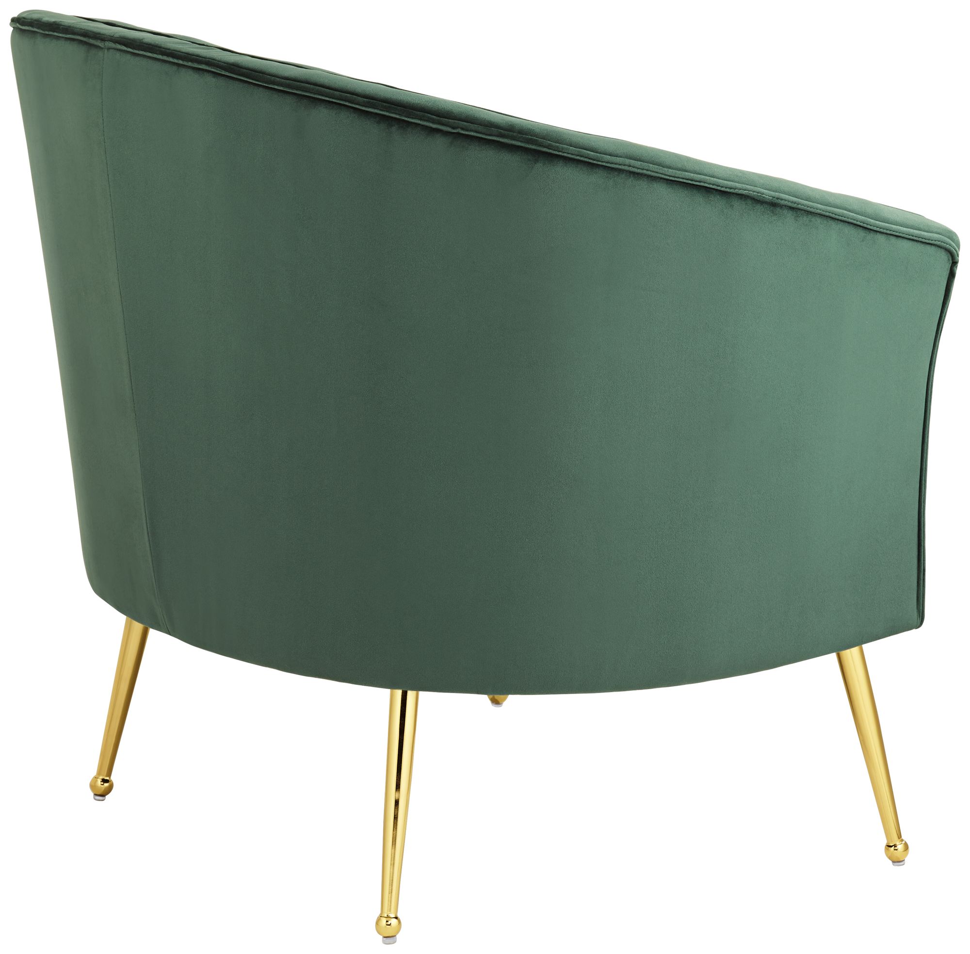 Leighton Green Velvet and Gold Tufted Accent Chair in scene