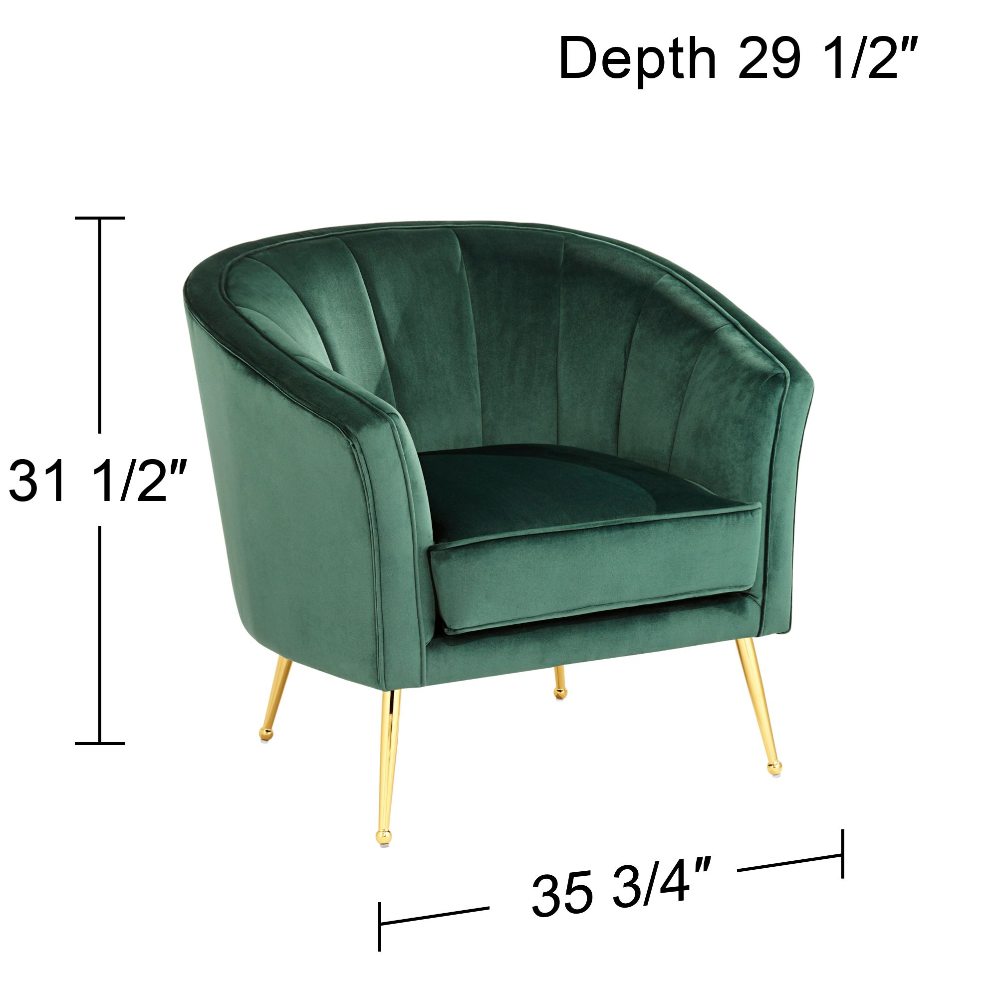 Leighton Green Velvet and Gold Tufted Accent Chair in scene