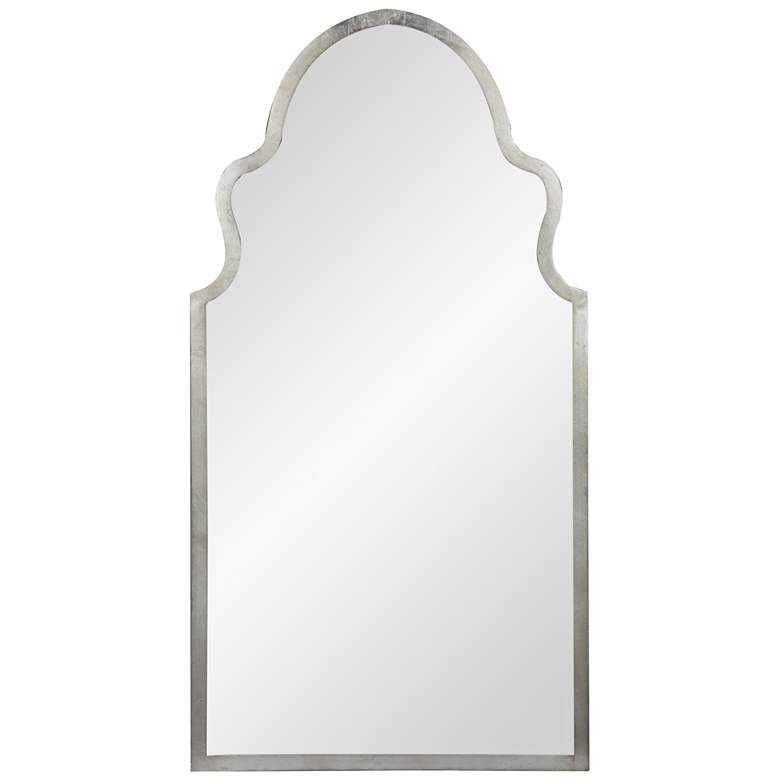 Leighton Shiny Silver Leaf 19 3/4&quot; x 37 1/2&quot; Wall Mirror