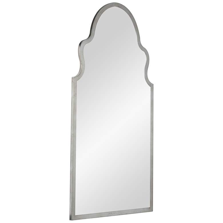 Image 2 Leighton Shiny Silver Leaf 19 3/4 inch x 37 1/2 inch Wall Mirror more views