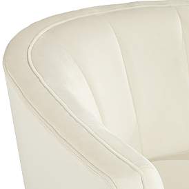 Image4 of Leighton White Velvet and Gold Tufted Accent Chair more views
