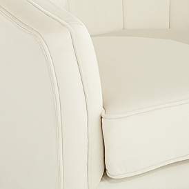 Image5 of Leighton White Velvet and Gold Tufted Accent Chair more views