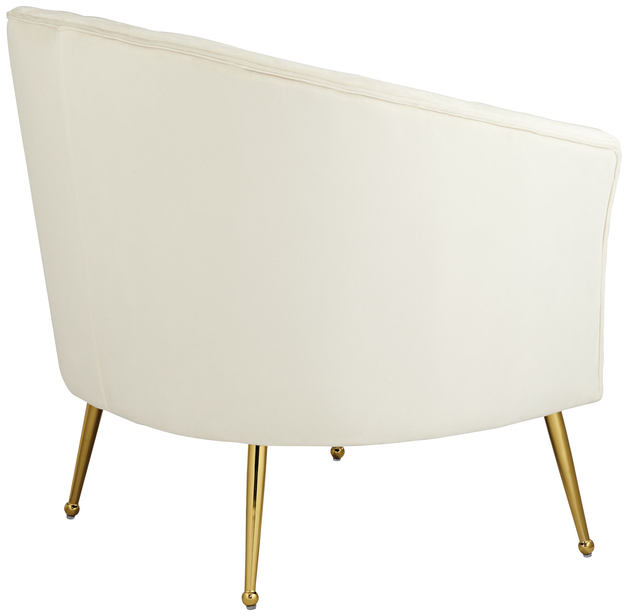 Leighton White Velvet and Gold Tufted Accent Chair