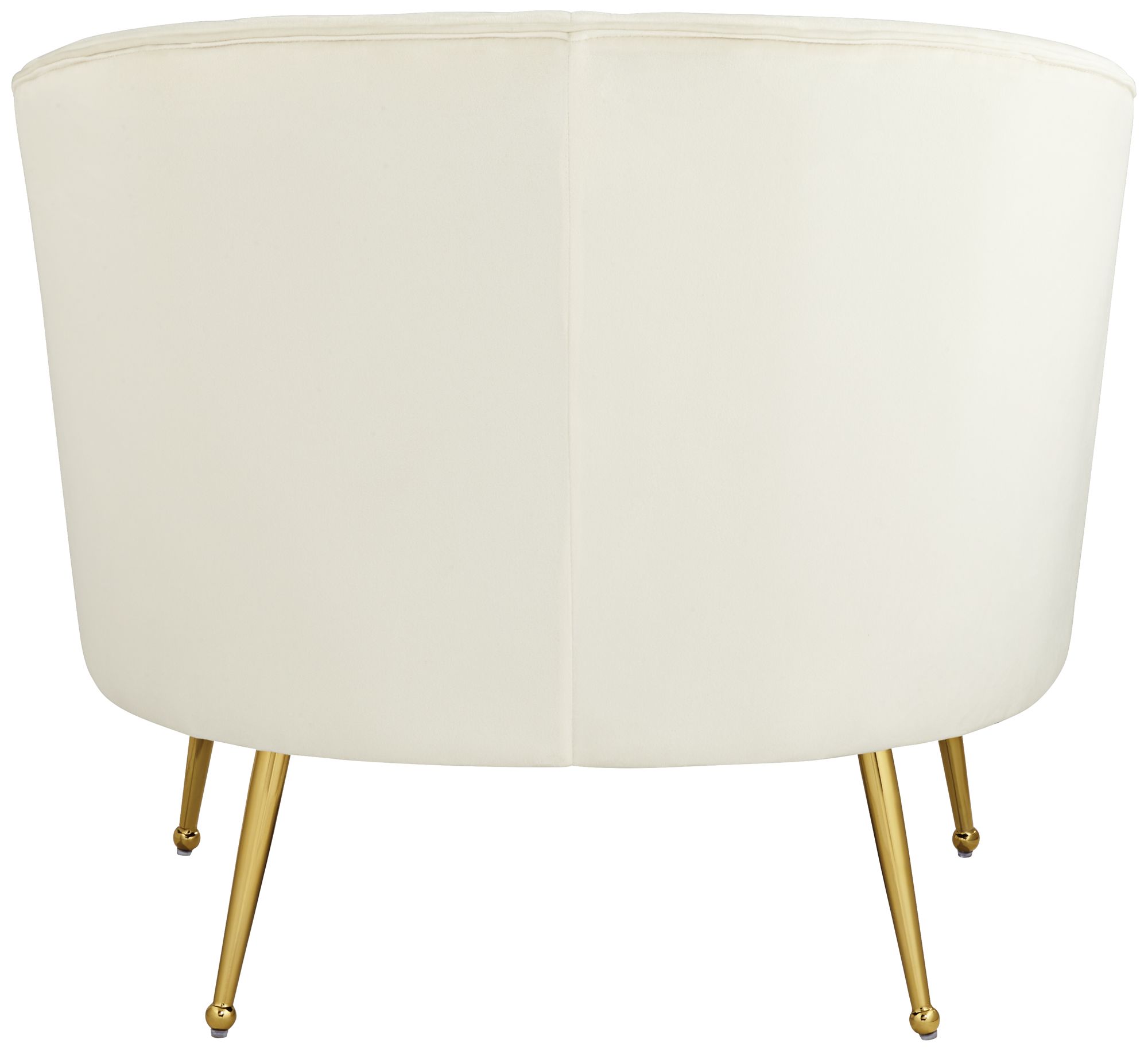 Leighton White Velvet and Gold Tufted Accent Chair