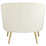 Leighton White Velvet and Gold Tufted Accent Chair