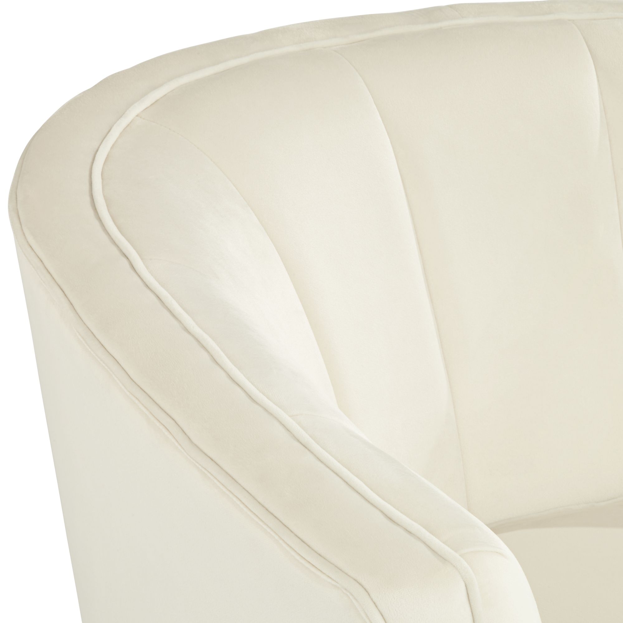 Image 4 Leighton White Velvet Tufted Accent Chair with Gold Legs more views