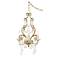 Leila 11" Wide Antique Gold Beaded Plug-in Swag Chandelier