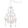 Leila 11" Wide White Finish Beaded Plug-in Swag Chandelier