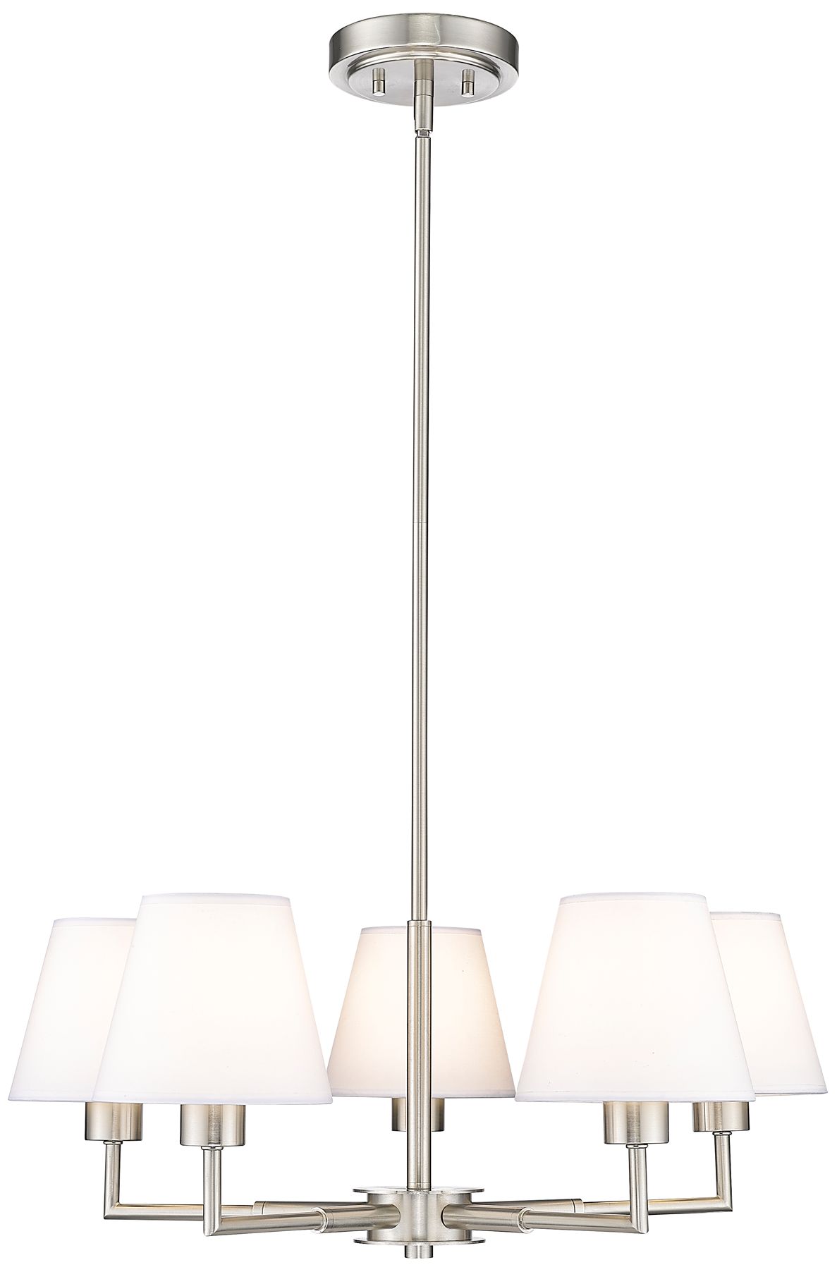 Leila 26" Wide Brushed Nickel 5-Light Chandelier