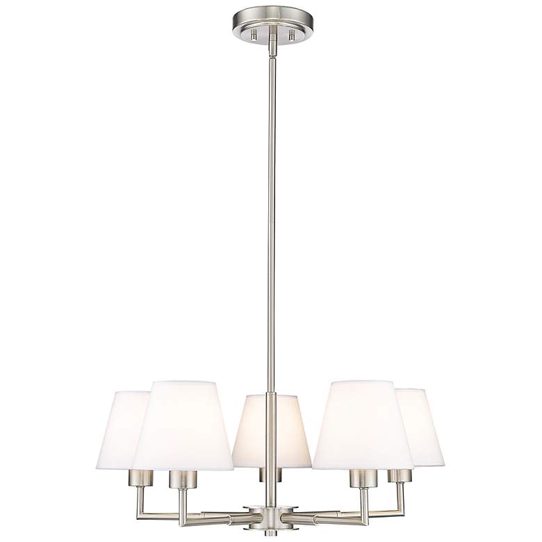 Image 2 Leila 26" Wide Brushed Nickel 5-Light Chandelier
