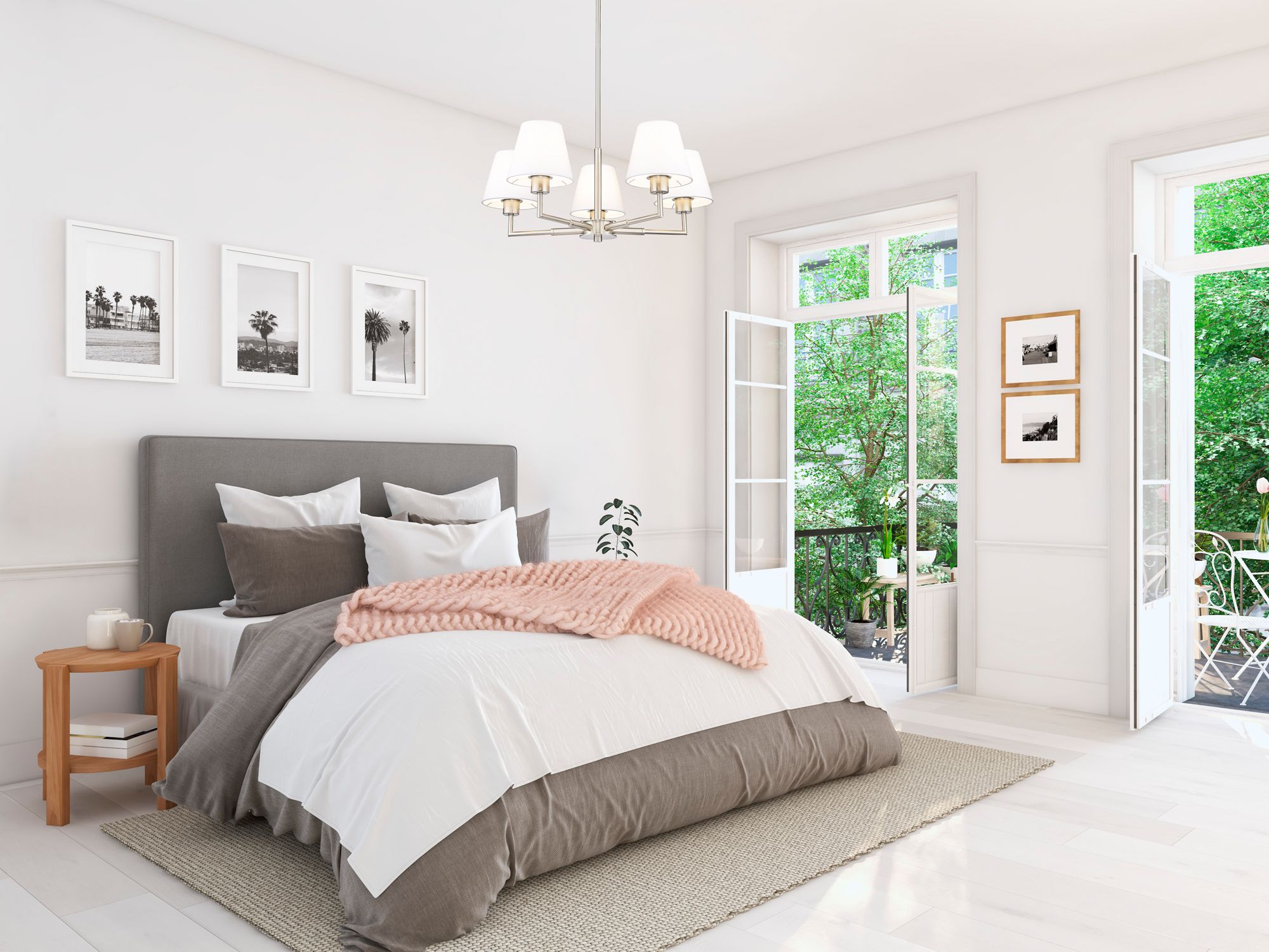 Image 3 Leila 26" Wide Brushed Nickel 5-Light Chandelier more views