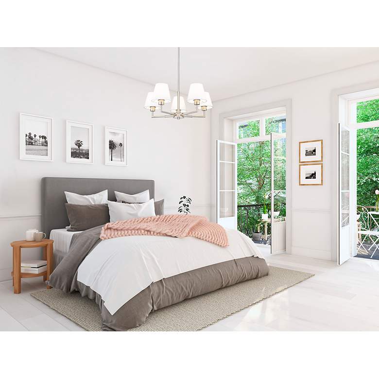 Image 3 Leila 26" Wide Brushed Nickel 5-Light Chandelier more views