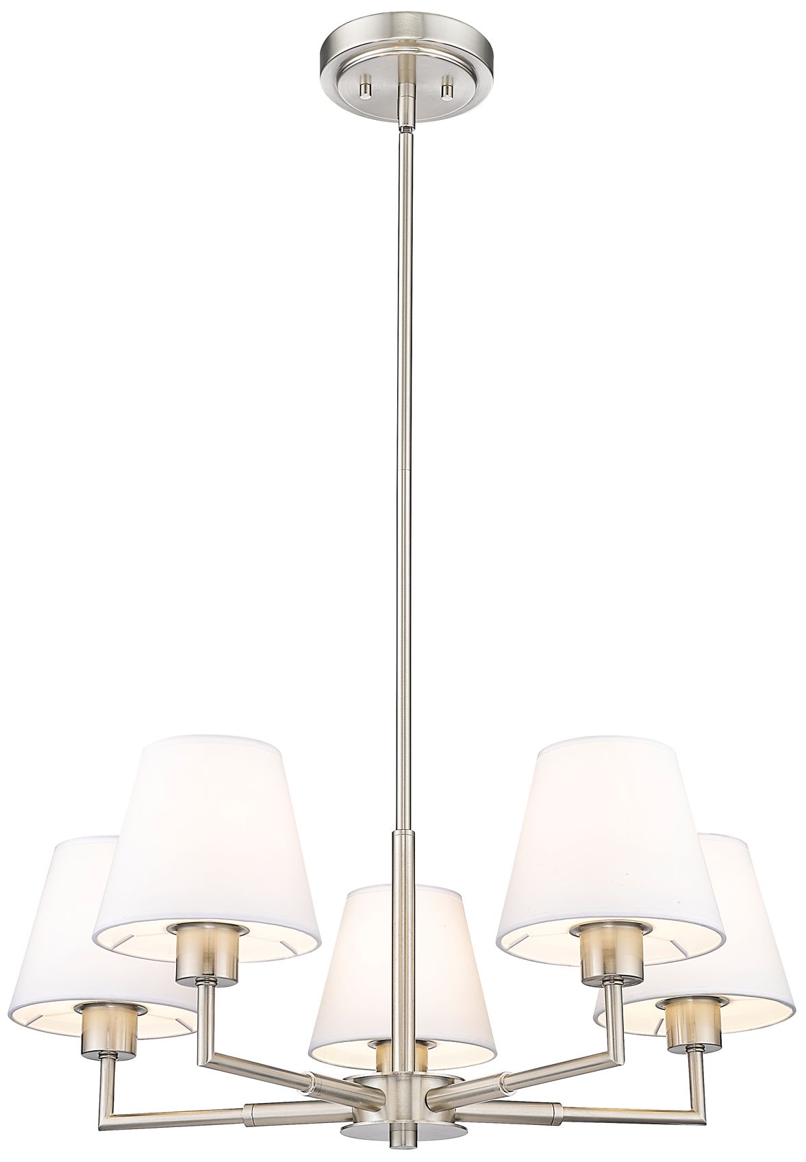Image 4 Leila 26" Wide Brushed Nickel 5-Light Chandelier more views