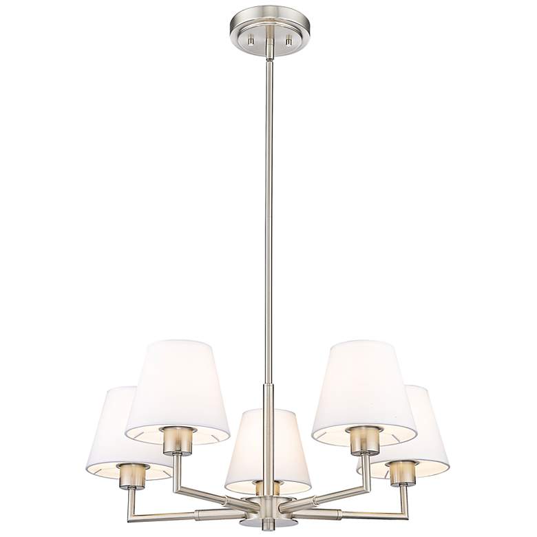 Image 4 Leila 26" Wide Brushed Nickel 5-Light Chandelier more views