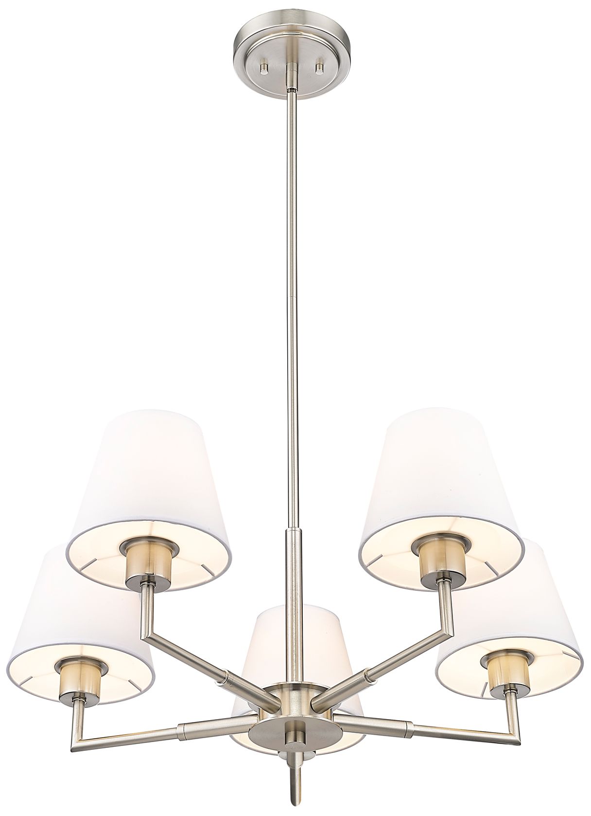 Image 5 Leila 26" Wide Brushed Nickel 5-Light Chandelier more views