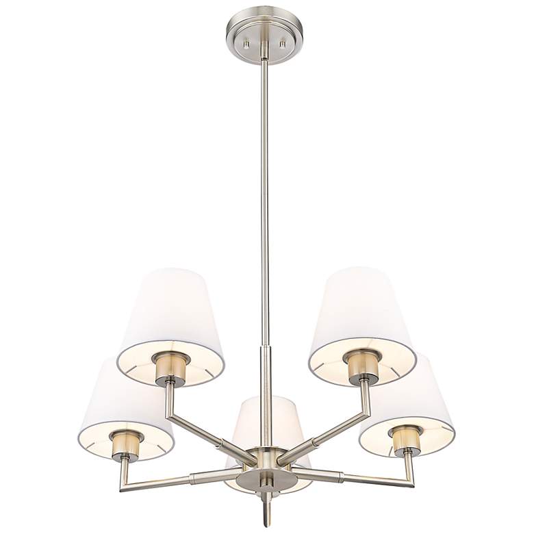 Image 5 Leila 26" Wide Brushed Nickel 5-Light Chandelier more views