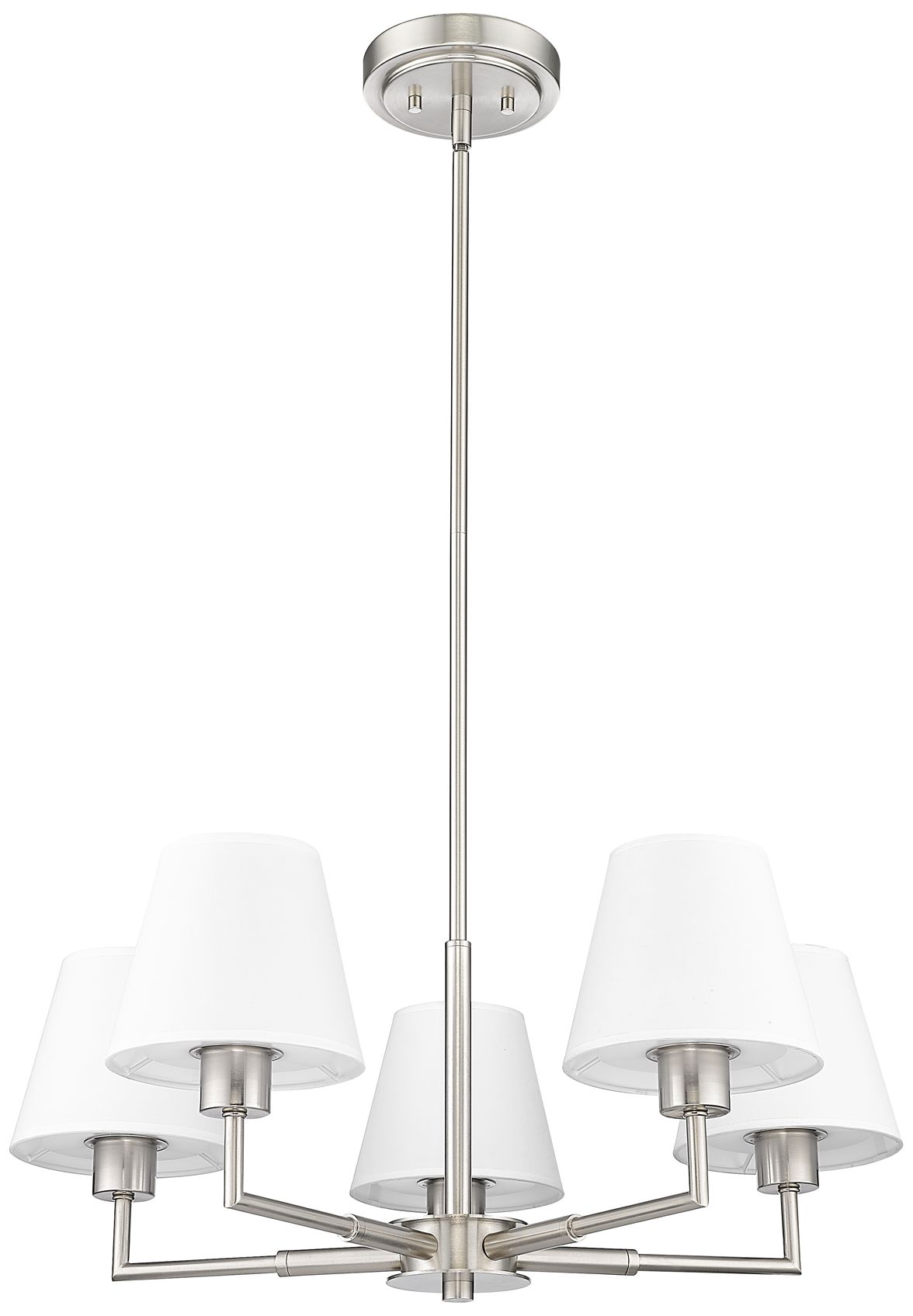 Image 7 Leila 26" Wide Brushed Nickel 5-Light Chandelier more views