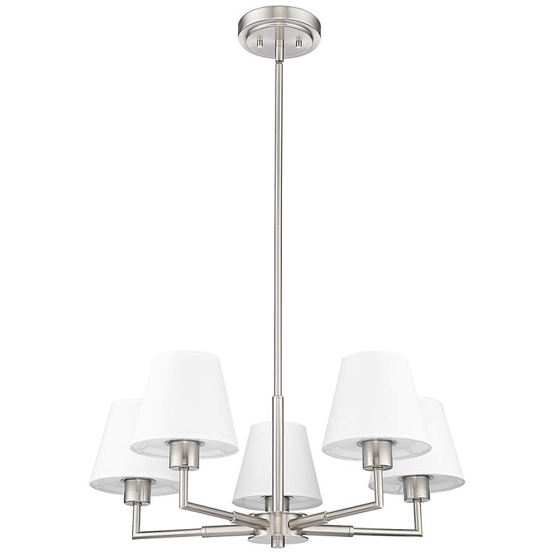 Image 7 Leila 26" Wide Brushed Nickel 5-Light Chandelier more views