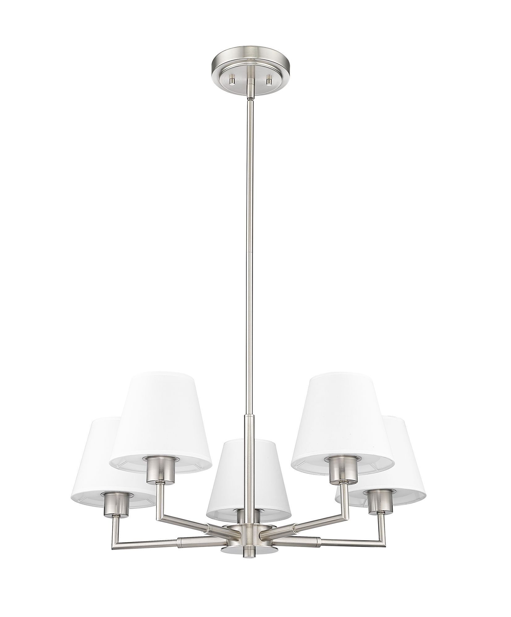 Leila 26" Wide Brushed Nickel 5-Light Chandelier