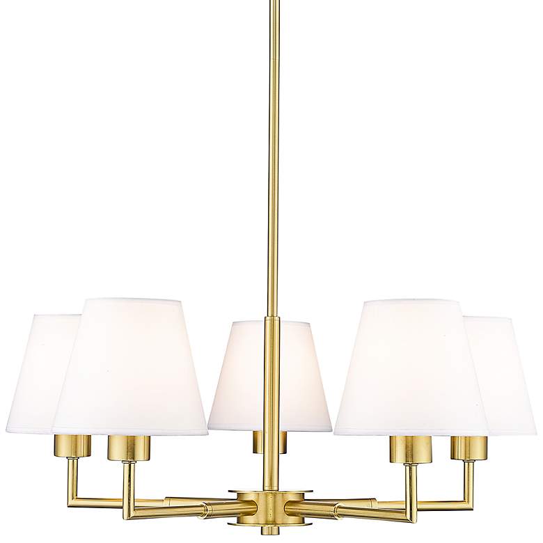 Image 3 Leila 26" Wide Luxe Gold 5-Light Chandelier