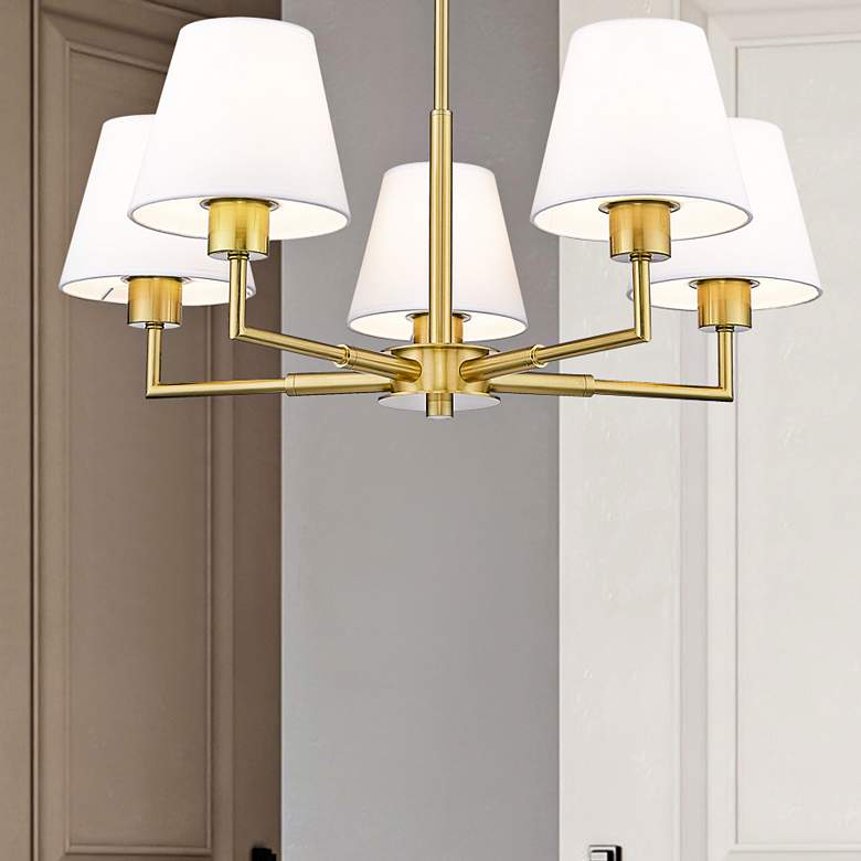 Image 2 Leila 26" Wide Luxe Gold 5-Light Chandelier