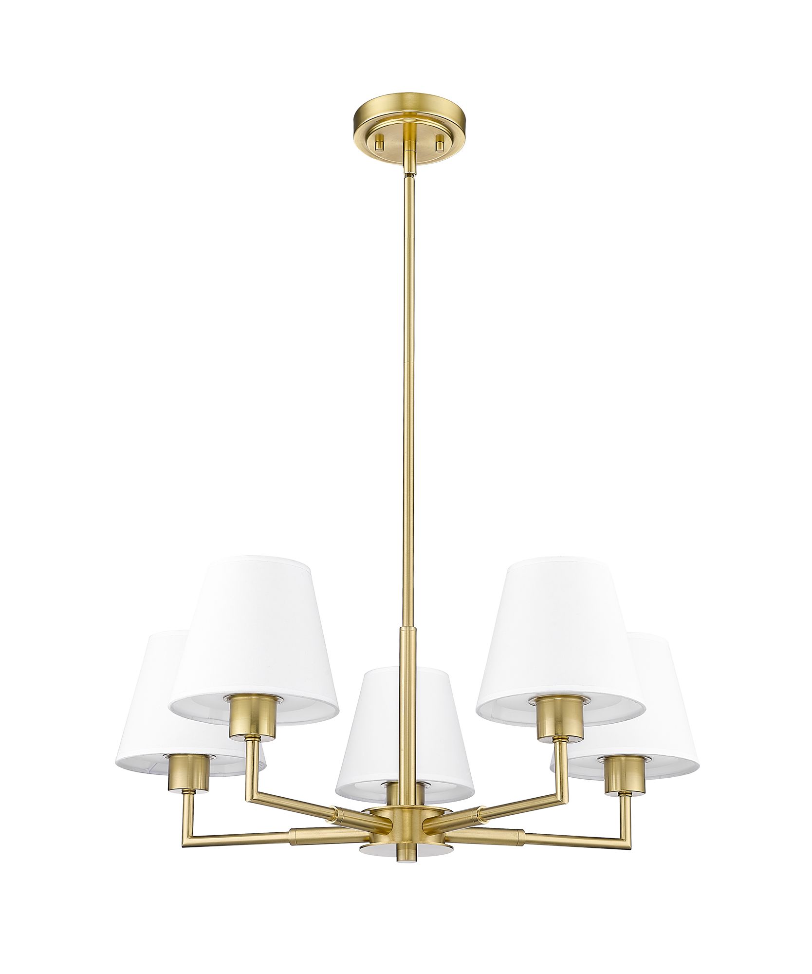 Leila 26" Wide Luxe Gold 5-Light Chandelier in scene