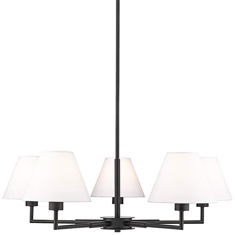Image 3 Leila 34" Wide Matte Black 5-Light Chandelier