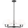 3_Leila 34" Wide Matte Black 5-Light Chandelier