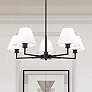 2_Leila 34" Wide Matte Black 5-Light Chandelier