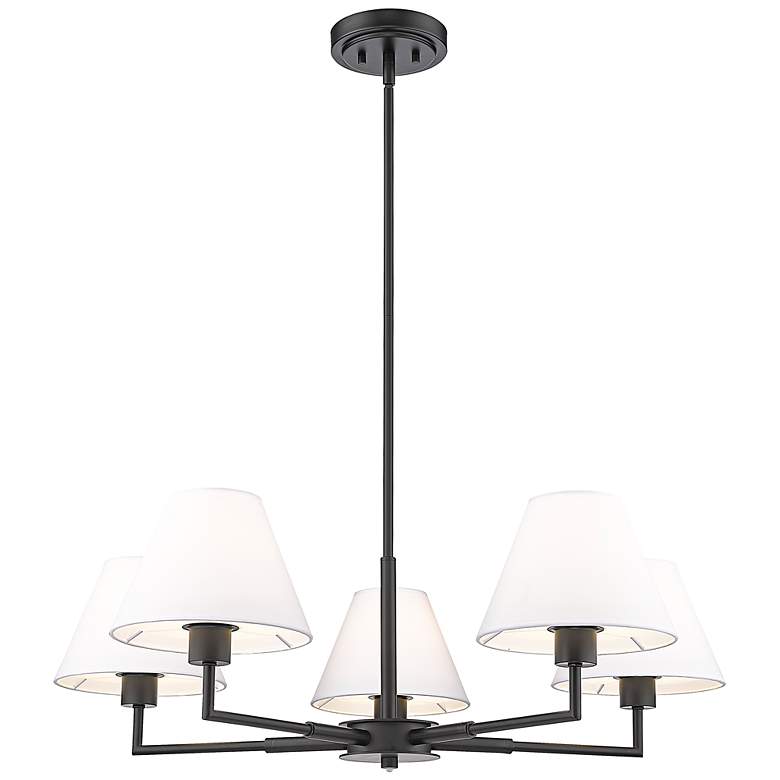 Image 6 Leila 34" Wide Matte Black 5-Light Chandelier more views