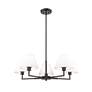 6_Leila 34" Wide Matte Black 5-Light Chandelier more views