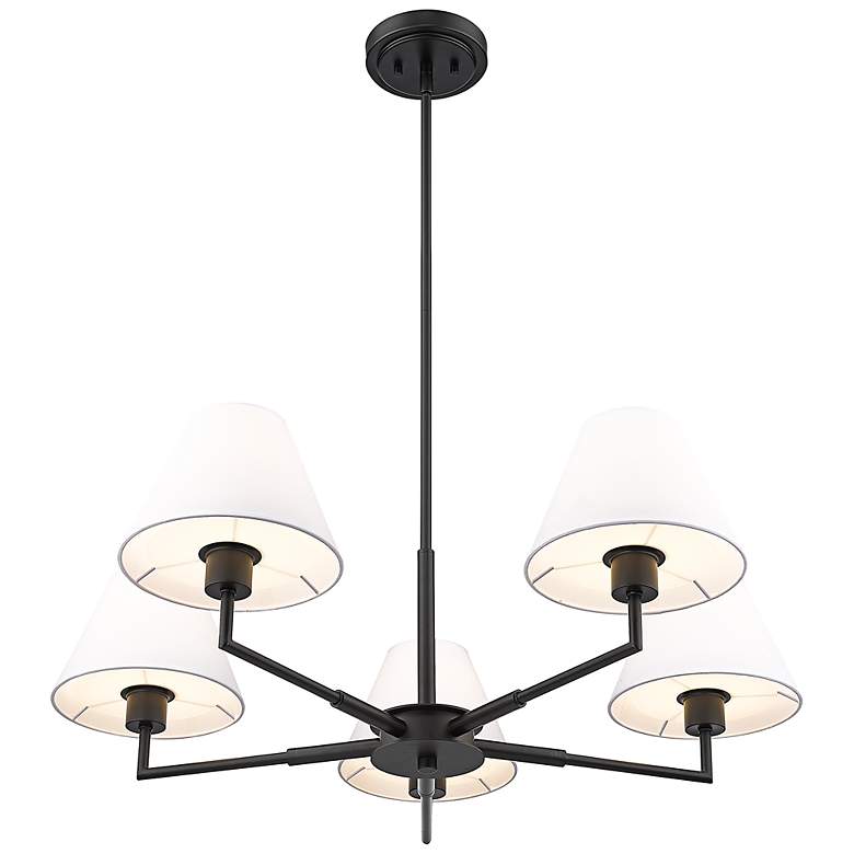 Image 7 Leila 34" Wide Matte Black 5-Light Chandelier more views