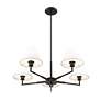 7_Leila 34" Wide Matte Black 5-Light Chandelier more views