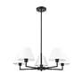 Leila 34" Wide Matte Black 5-Light Chandelier in scene