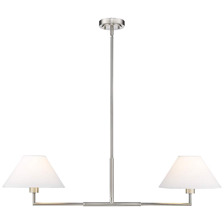 Image 3 Leila 42" Wide Brushed Nickel 2-Light Linear Chandelier