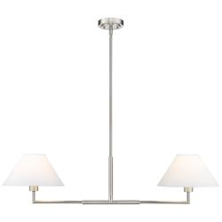 Leila 42" Wide Brushed Nickel 2-Light Linear Chandelier