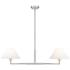 Leila 42" Wide Brushed Nickel 2-Light Linear Chandelier
