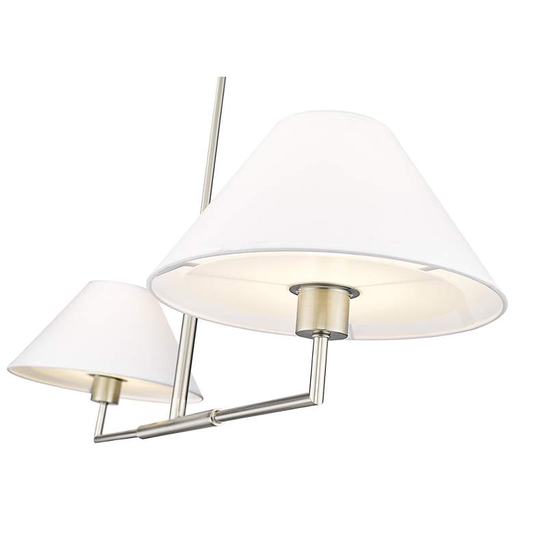 Image 5 Leila 42" Wide Brushed Nickel 2-Light Linear Chandelier more views