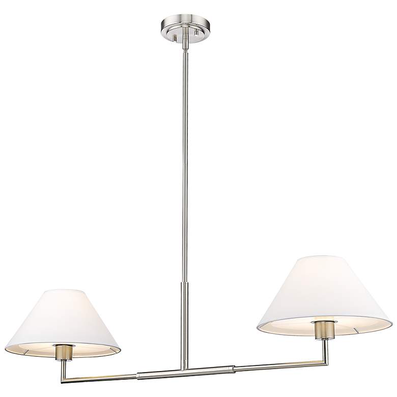 Image 6 Leila 42" Wide Brushed Nickel 2-Light Linear Chandelier more views