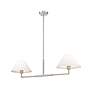 6_Leila 42" Wide Brushed Nickel 2-Light Linear Chandelier more views