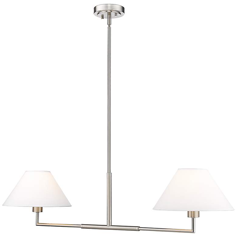 Image 7 Leila 42" Wide Brushed Nickel 2-Light Linear Chandelier more views