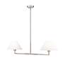 7_Leila 42" Wide Brushed Nickel 2-Light Linear Chandelier more views