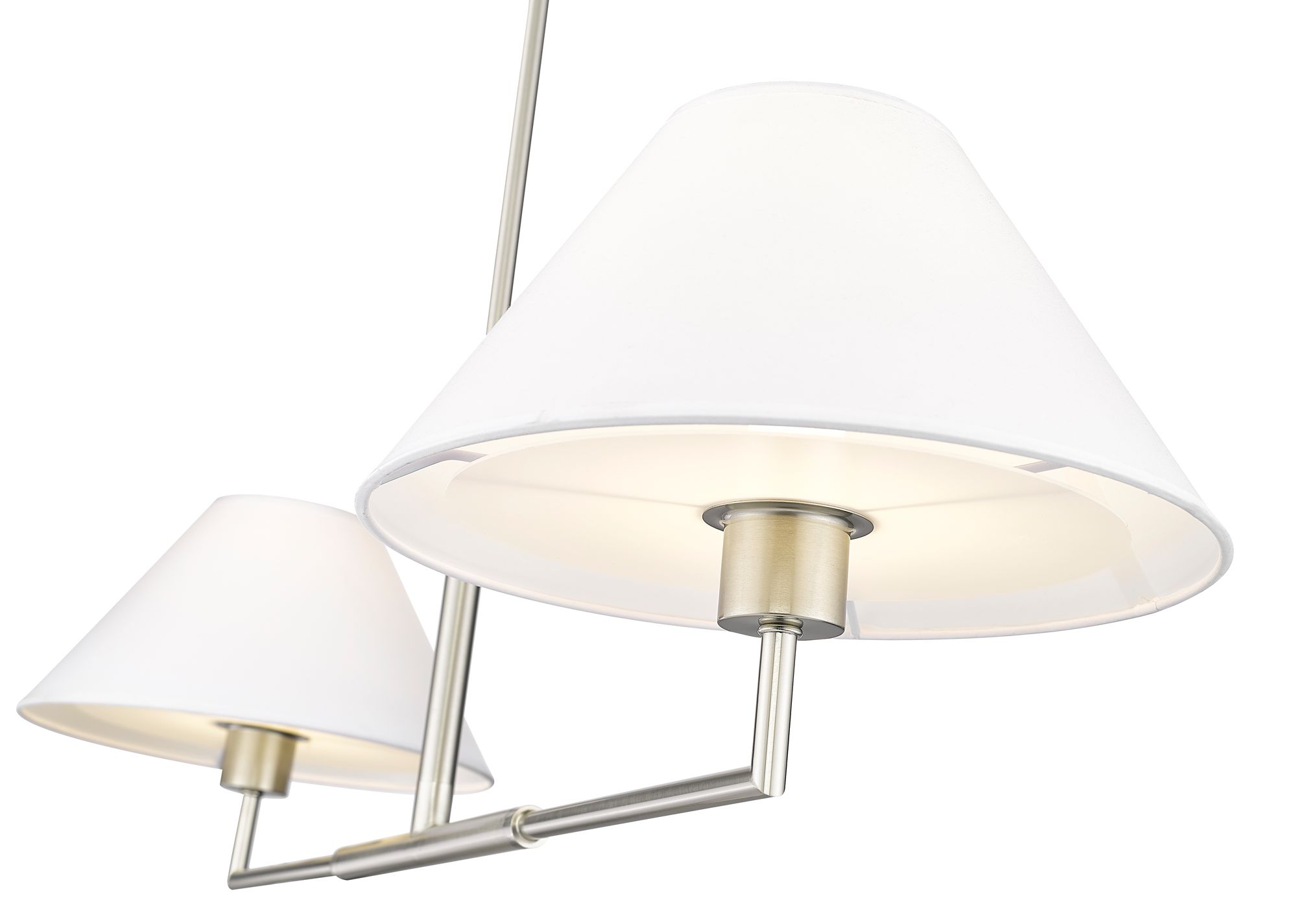 Leila 42" Wide Brushed Nickel 2-Light Linear Chandelier in scene