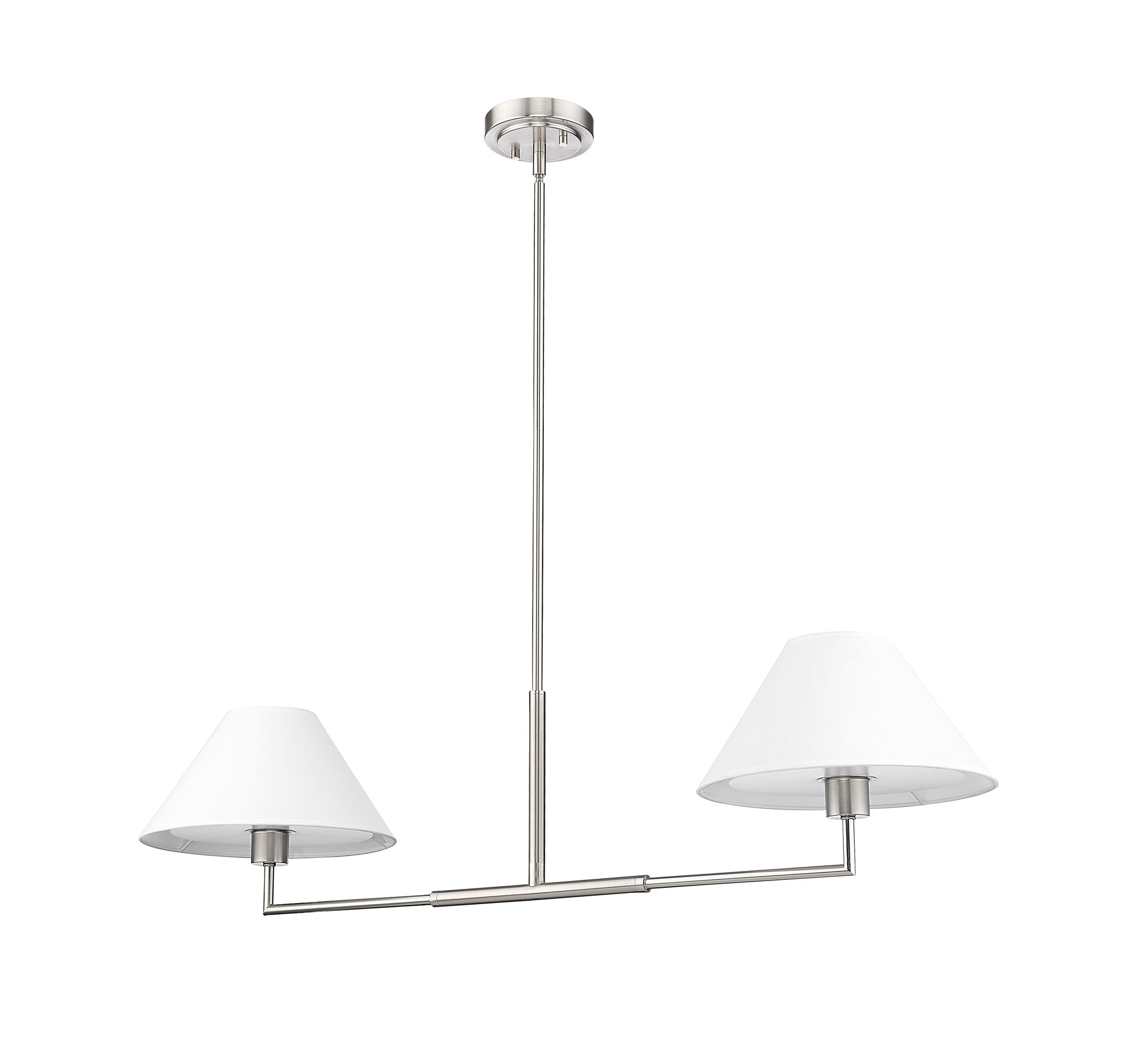 Leila 42" Wide Brushed Nickel 2-Light Linear Chandelier in scene