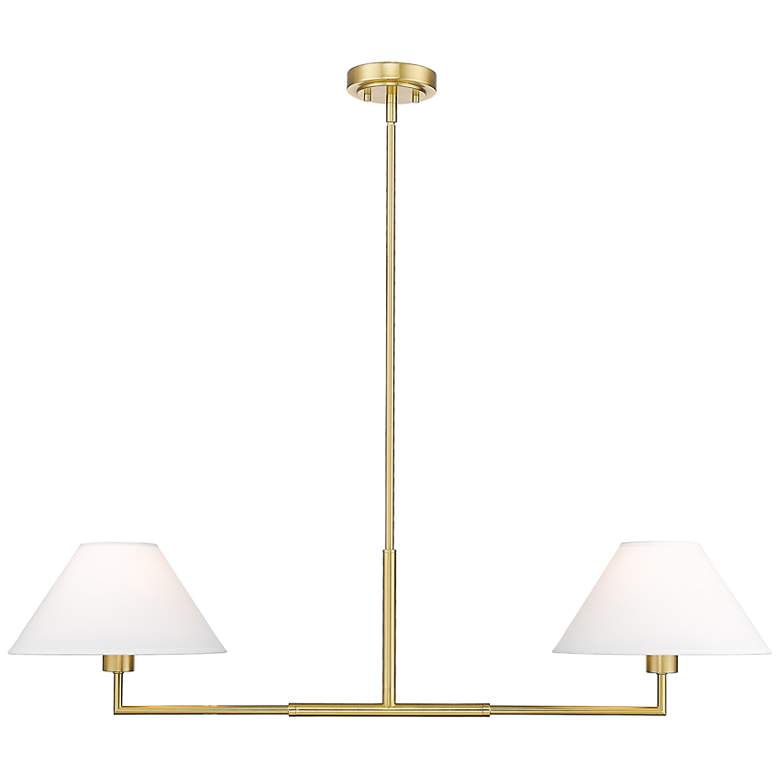 Image 3 Leila 42" Wide Luxe Gold 2-Light Linear Chandelier