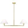 3_Leila 42" Wide Luxe Gold 2-Light Linear Chandelier