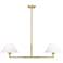 Leila 42" Wide Luxe Gold 2-Light Linear Chandelier